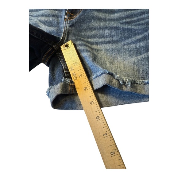 Vigoss Shorts Womens 25 Blue Cut Off Cuffed Marley Jean Whiskered - Picture 11 of 11